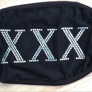 Sparkly rhinestone XXX face mask